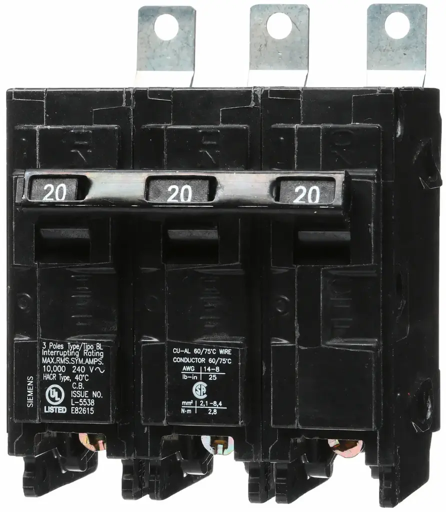 SIEMENS/EP BREAKER BL 3P 20A 240V 10K (New)