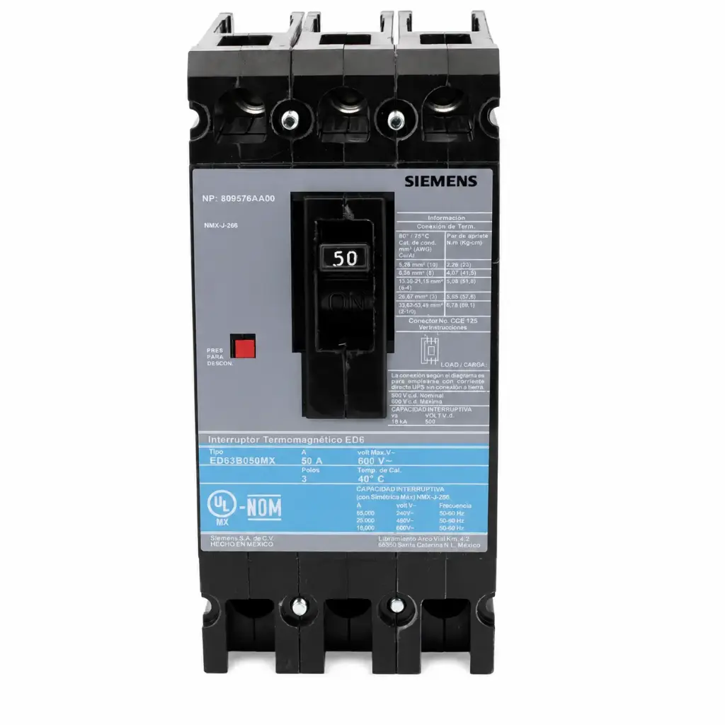 SIEMENS/EP MCCB, ED6, 25KA 480VAC, 65 KA 240V (New)