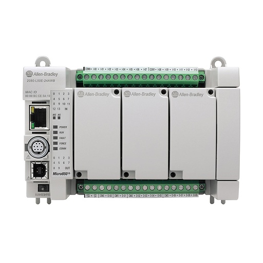 [2080-L50E-24AWB] ALLEN BRADLEY Micro850 24 I/O EtherNe (New)