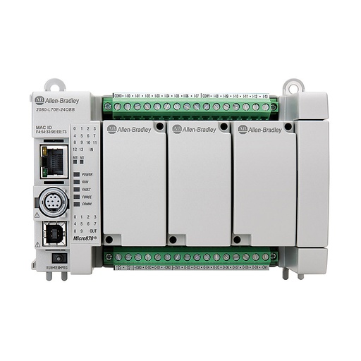 [2080-L70E-24QBB] ALLEN BRADLEY Micro870 24 I/O ENet/IP (New)