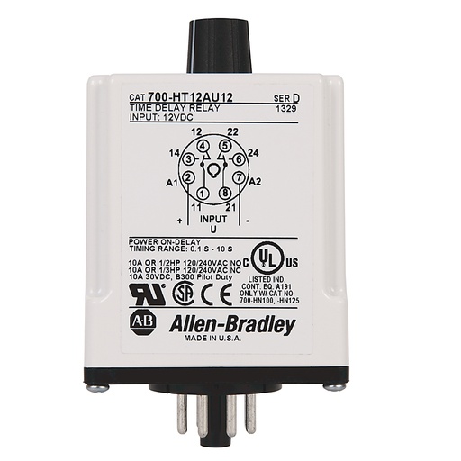 [700-HT12BU120] ALLEN BRADLEY Tube Base Timing Relay (New)