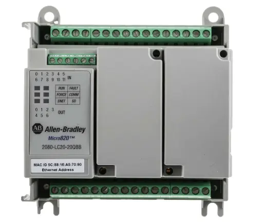 [2080-LC20-20QBB] ALLEN BRADLEY FA19 MICRO820 20 I/O ENET/IP (New)