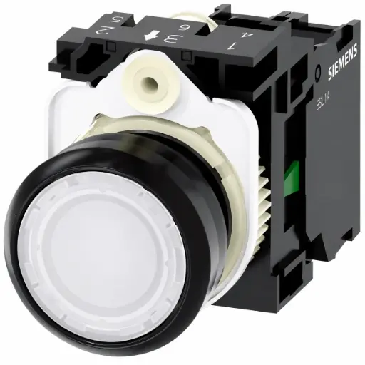 [3SU1102-0AB60-1BA0] SIEMENS/EP pulsador luminoso, 22 mm, redondo, (New)
