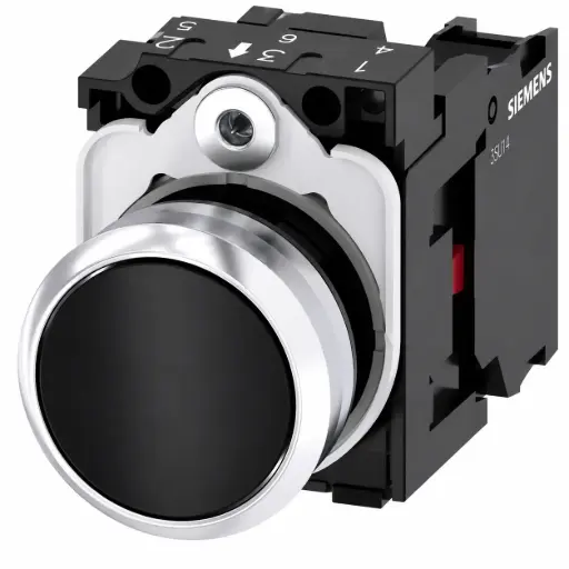 [3SU1150-0AB10-1CA0] SIEMENS/EP pulsador, 22 mm, redondo, metal, b (New)