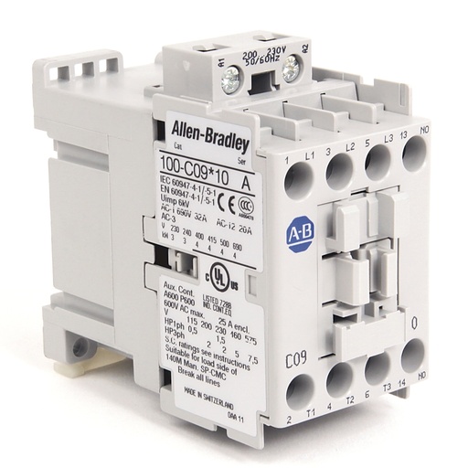 [100-C09D10] ALLEN BRADLEY IEC 9 A Contactor (New)